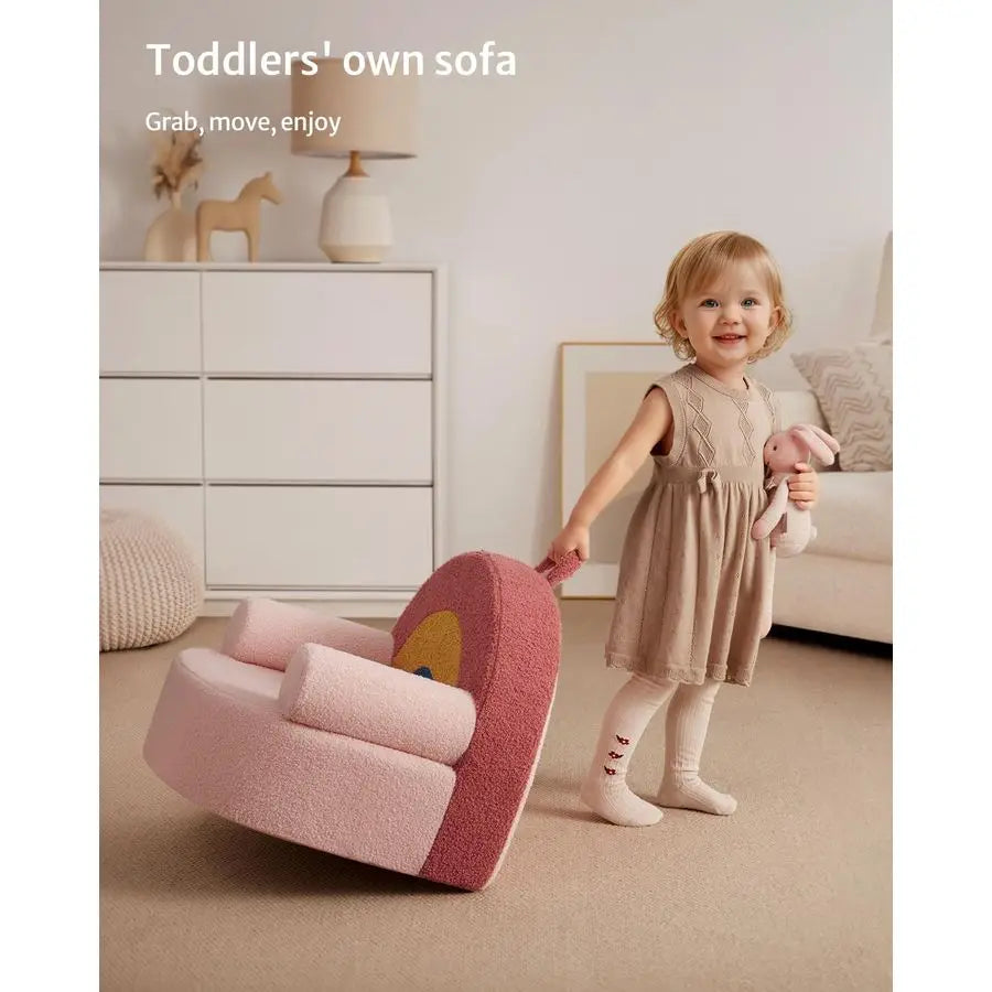 Snuggly Soft Toddler Sofa Chair . Plush Supportive Kids Lounge Seat for Playrooms & Bedrooms