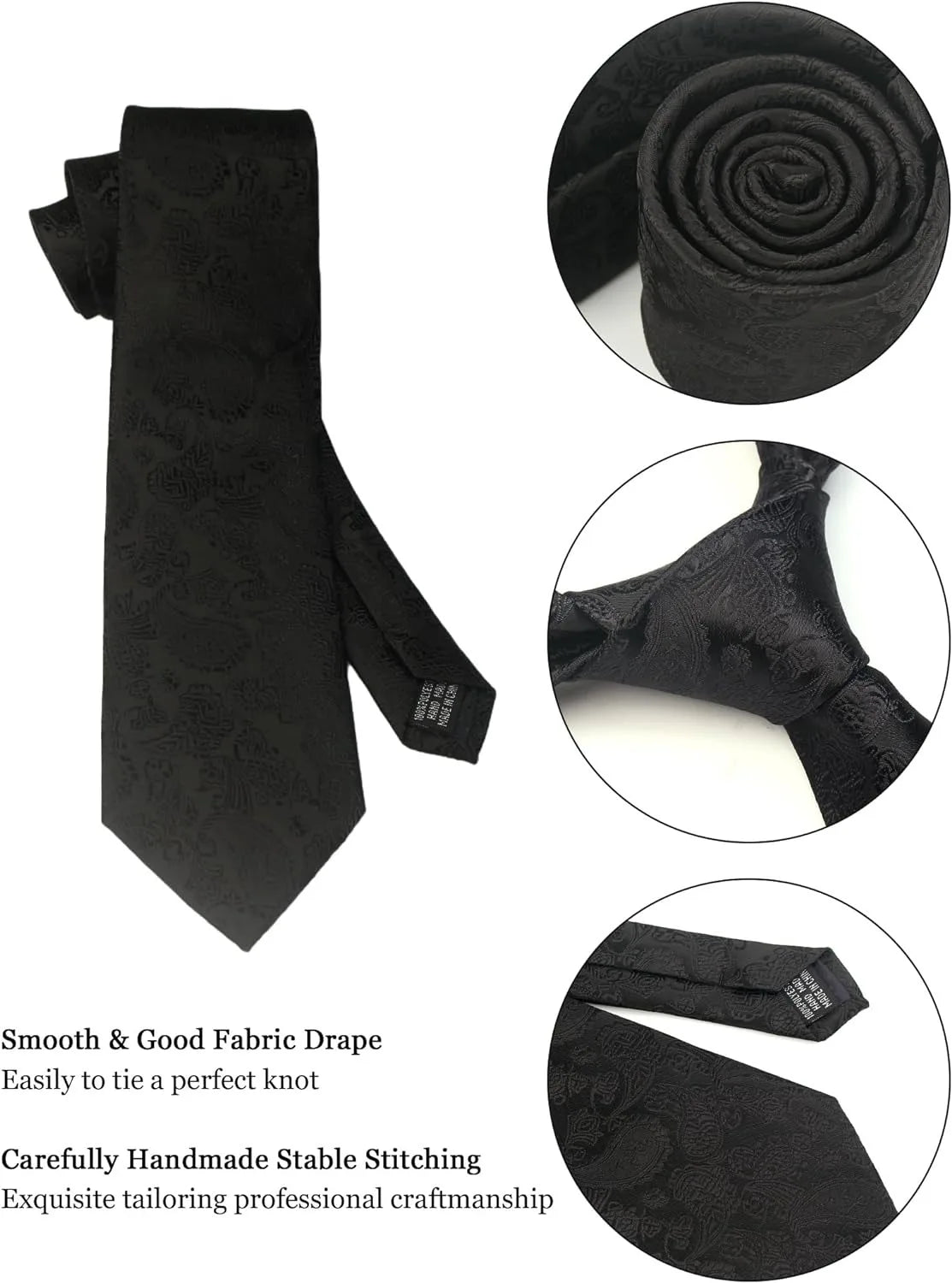 Men’s Luxury Paisley Silk Necktie.Elegant BusinessWedding & Formal Dress Tie for Men