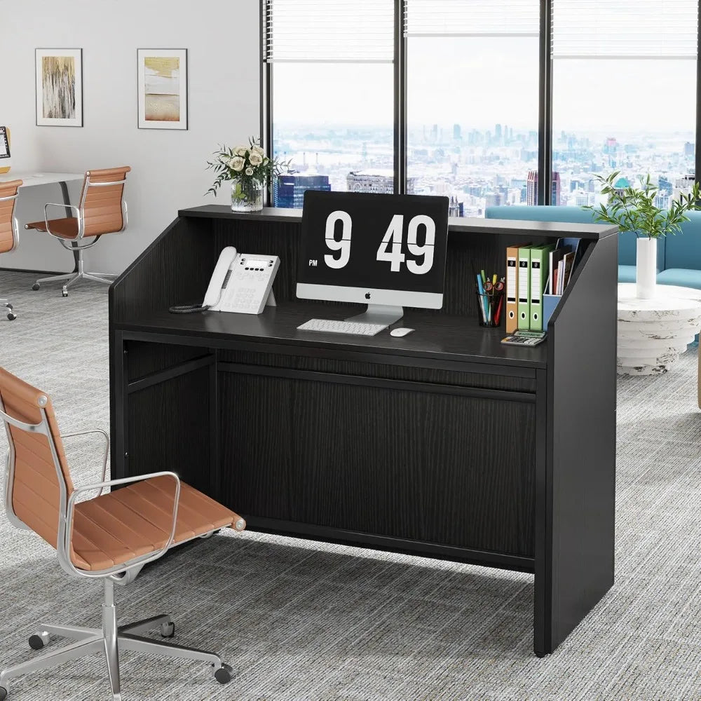 Reception Desk 47 Inch Counter With Cable Grommet For Lobby