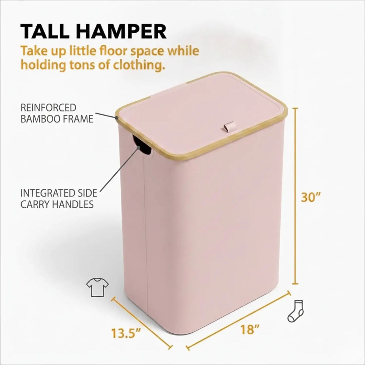 110L Large Capacity Laundry Hamper with Lid & Handles.  Collapsible Oxford Fabric Basket
