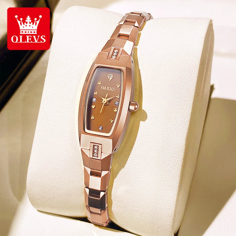 Women’s Elegant Gold-Tone Bracelet Watch – Slim Rectangular Dial