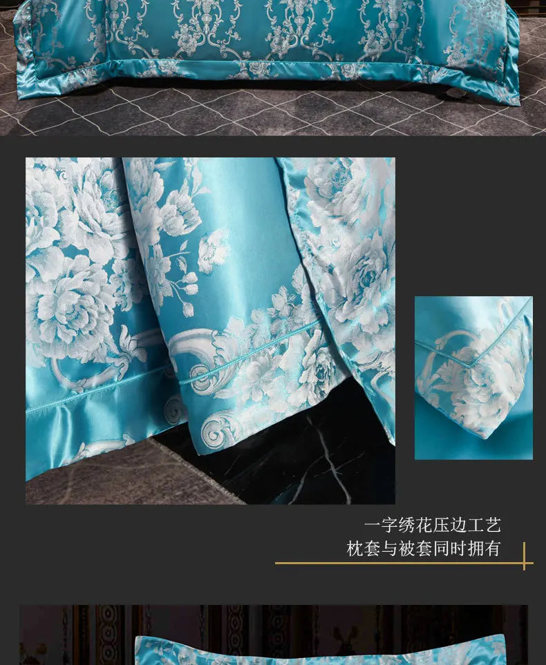 Luxury Satin Jacquard 4-Piece Bedding Set