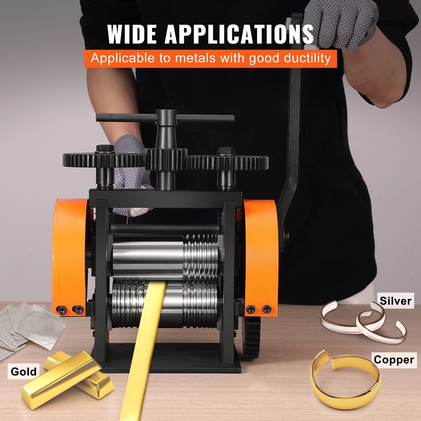 3-in-1 Jewelry Rolling Mill Machine 45/57/75/76mm for Metal Forming