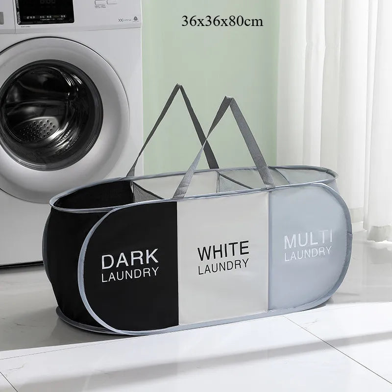 Large Foldable Laundry Sorting Hamper with Carry Handles