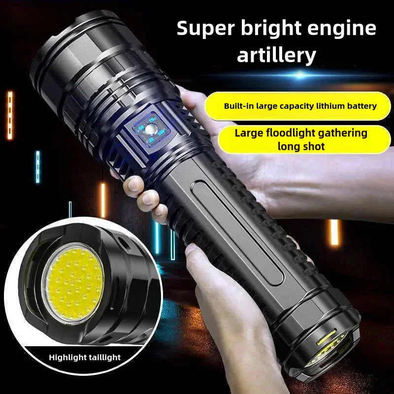 Rechargeable Emergency Spotlight – Long Range High-Power LED Searchlight with Built-In Battery
