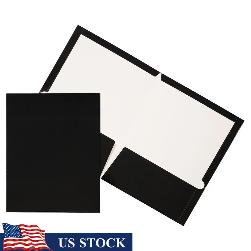 Laminated Glossy Two Pocket Folders 3 Pack, Heavy Duty Letter Size Document Organizer for School, Office & Business