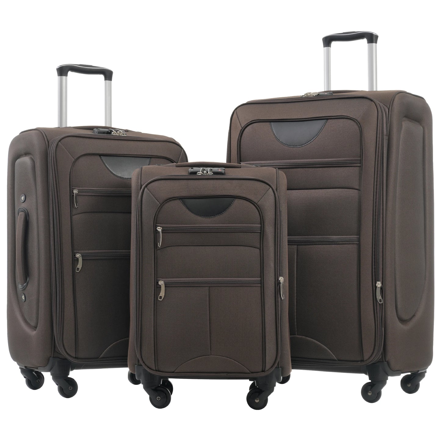 Softside Luggage Expandable 3 Piece Set Suitcase Upright Spinner Softshell Lightweight Luggage Travel Set