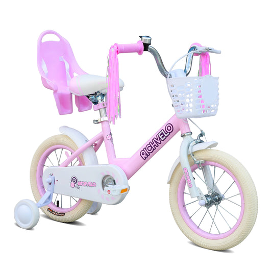 Kids Girls Bicycle 12–16 Inch .Bike with Training Wheels, Basket & Adjustable Seat for Ages 2–7  Description