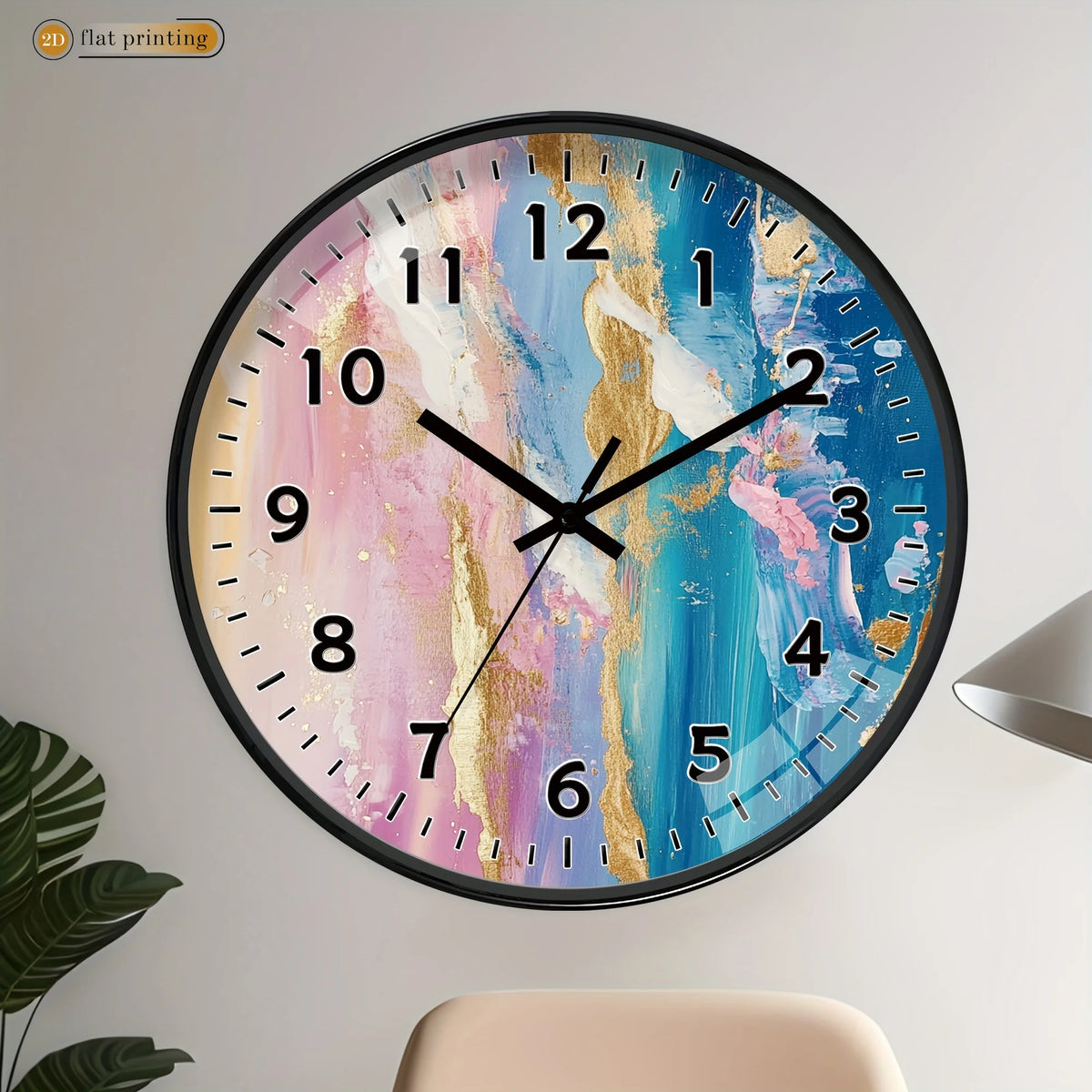 Pastel Sky & Clouds Wall Clock – Colorful Modern Home Décor