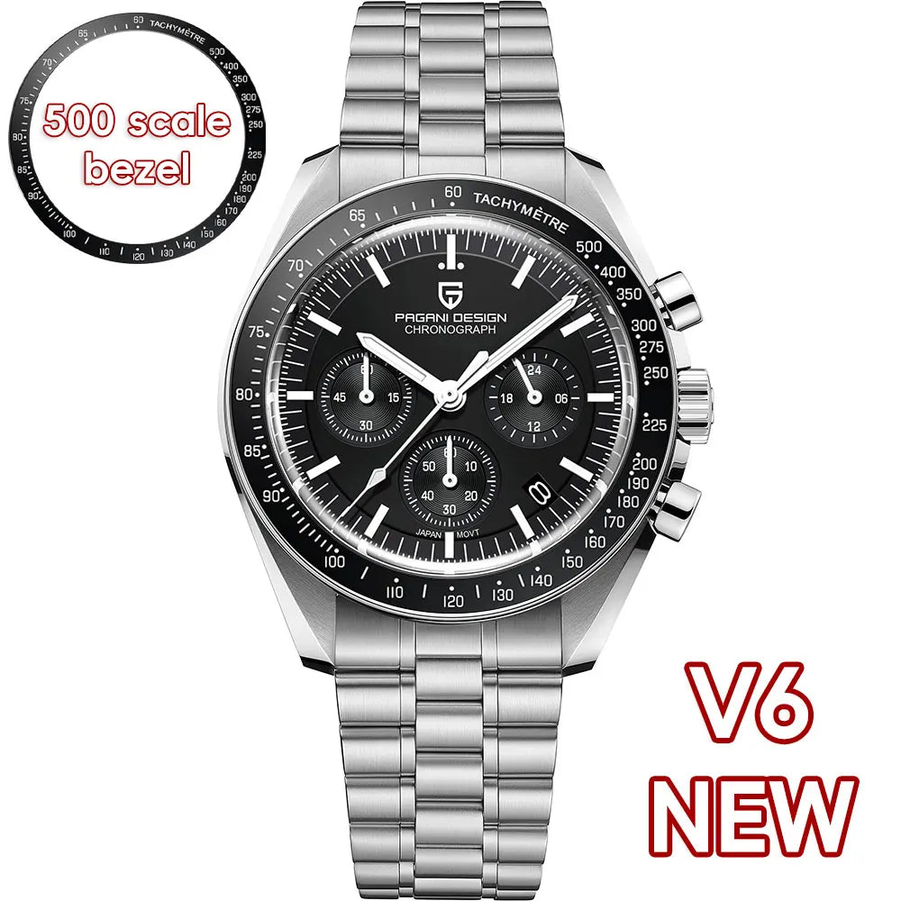 Men’s PAGANI DESIGN Watch – Stainless Steel Bracelet & Classic Round Dial
