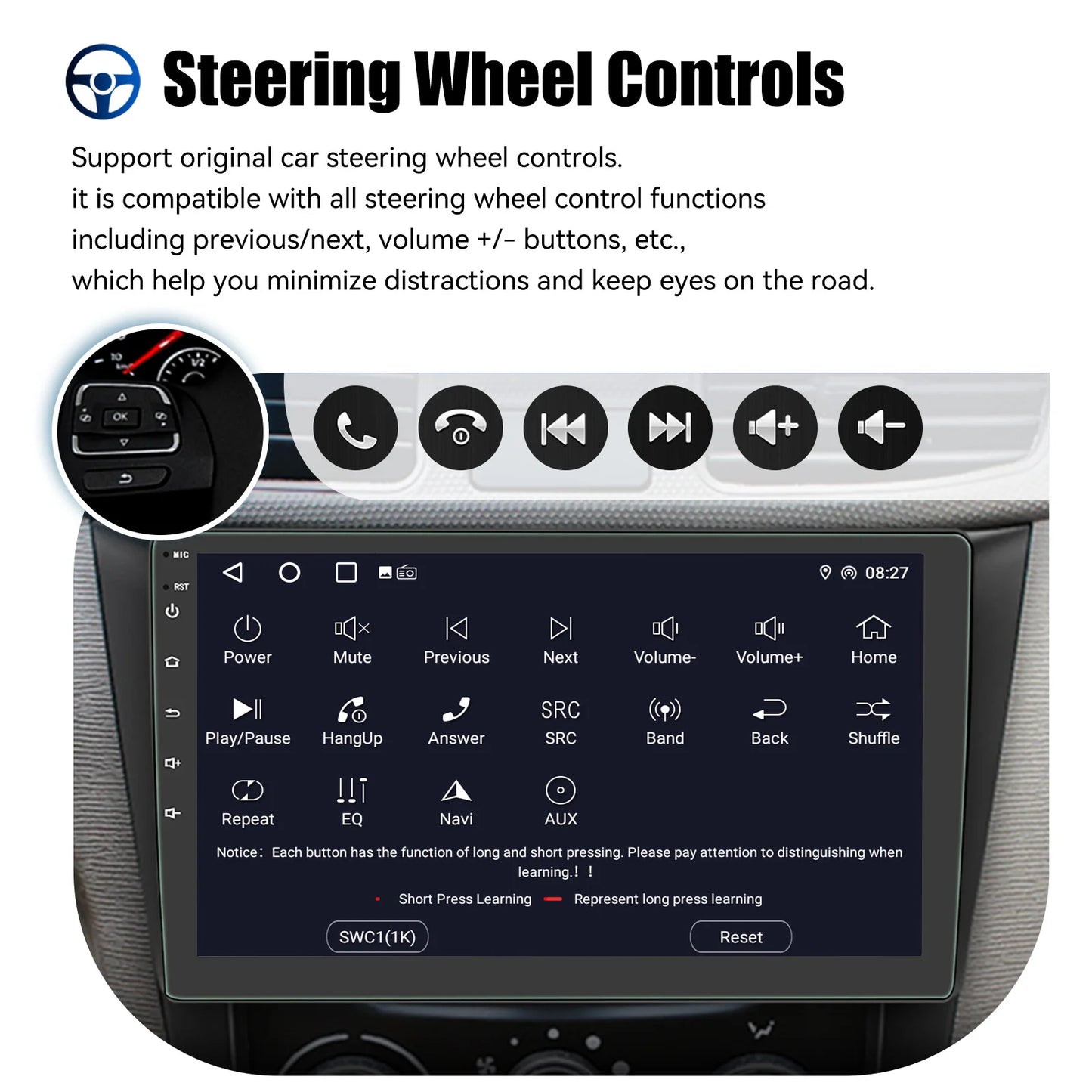 ESSGOO Android 14 Car Stereo . 7”/9”/10” Touchscreen with Wireless CarPlay, Android Auto, GPS Navigation & Bluetooth