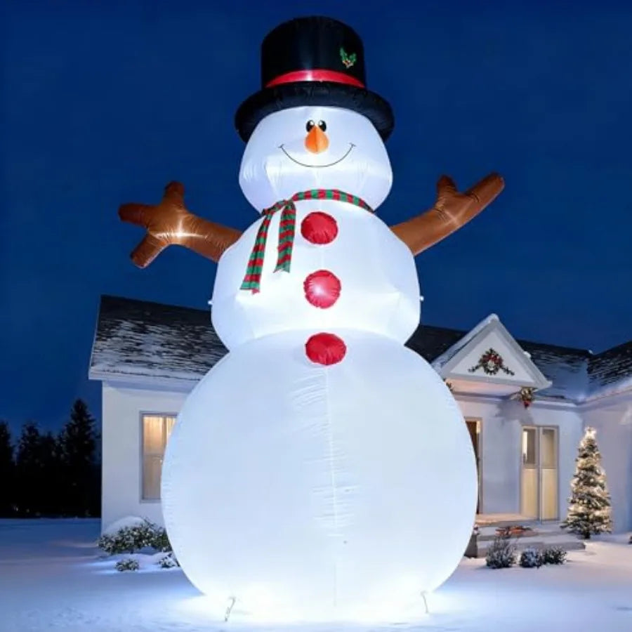 14FT Giant Inflatable Snowman .Outdoor Christmas Yard Decoration with LED Lights