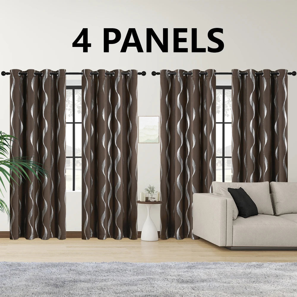 Luxury Blackout Wave Curtain Panel Set