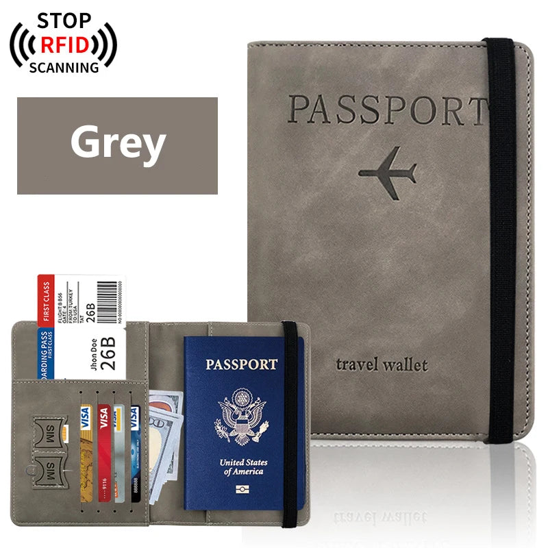RFID Blocking Passport Holder Travel Wallet | Passport Cover with Card Slots | Travel Document Organizer | Slim Passport Case