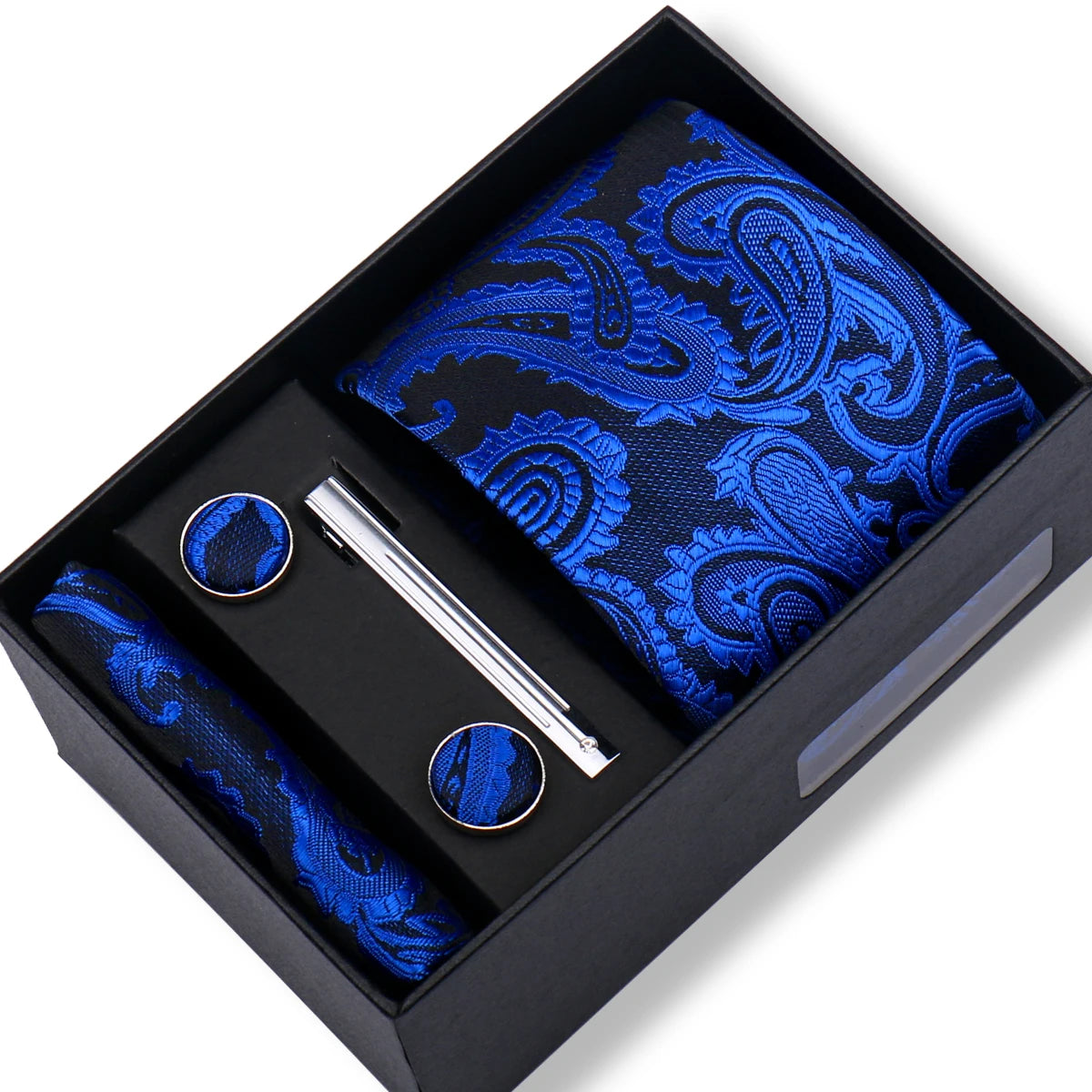Tie Men With Box Top Quality Business Ties Hanky Cufflink Set Clips Green Necktie Corbatas For Men Wedding In Gift Box Gravatas