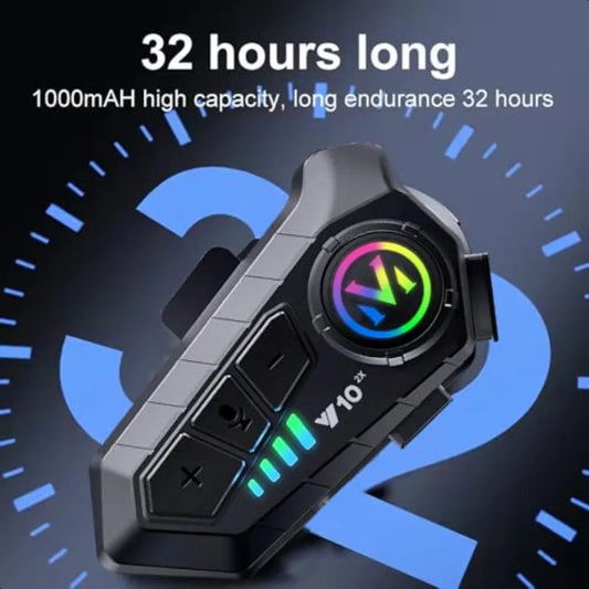 Waterproof helmet bluetooth headset with call noise cancellation 1000mAh large battery 2person helmet intercom for motorcycle b