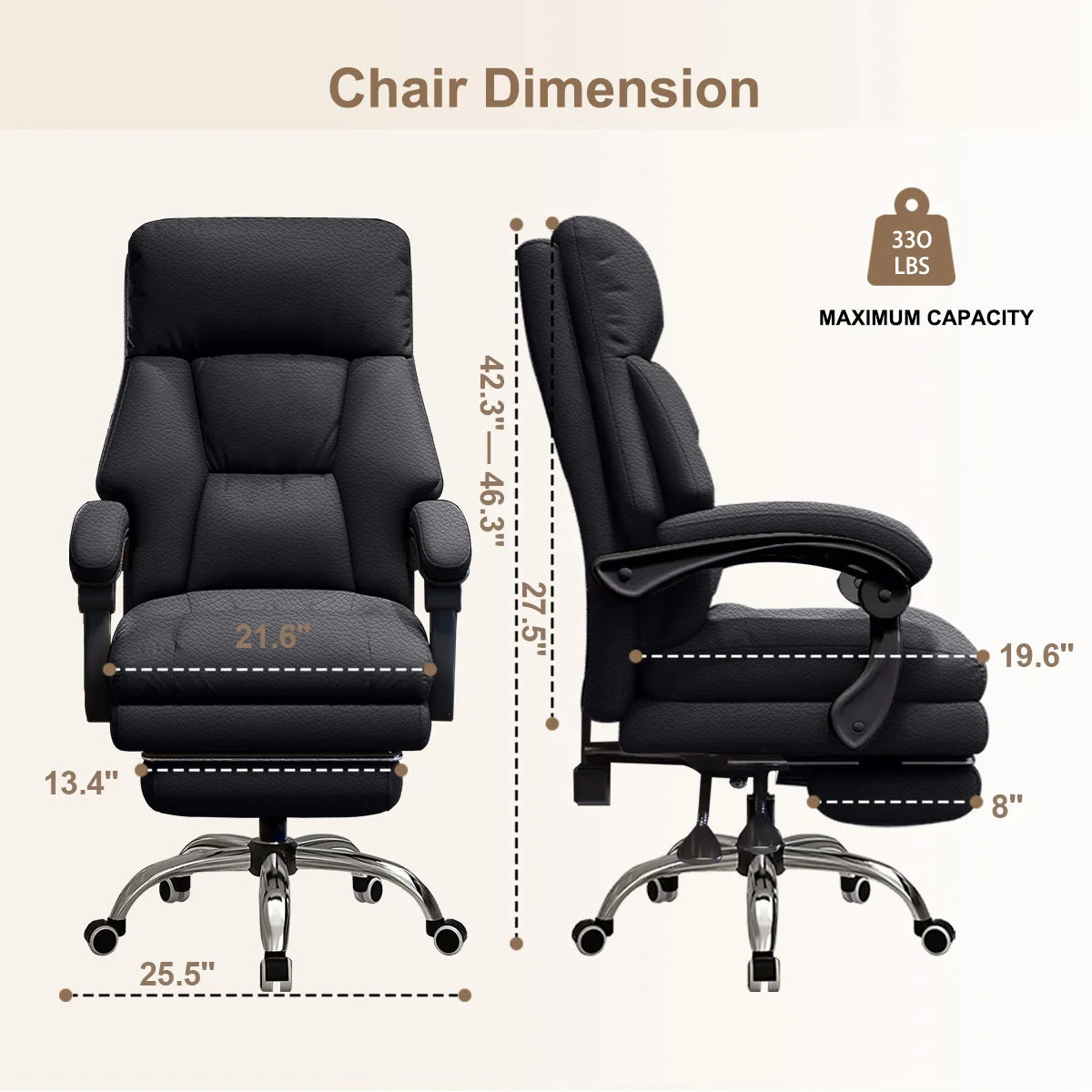 High Back Office Chair Executive Desk Chair with Foot Rest Comfortable Computer Gaming Chairs Swivel Work Chair