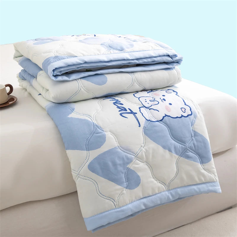 Floral Style Duvet Summer Thin Quilt Skin-friendly Bedspread Air Conditioning Blanket edredones Adults Kids Room Comforter Quilt
