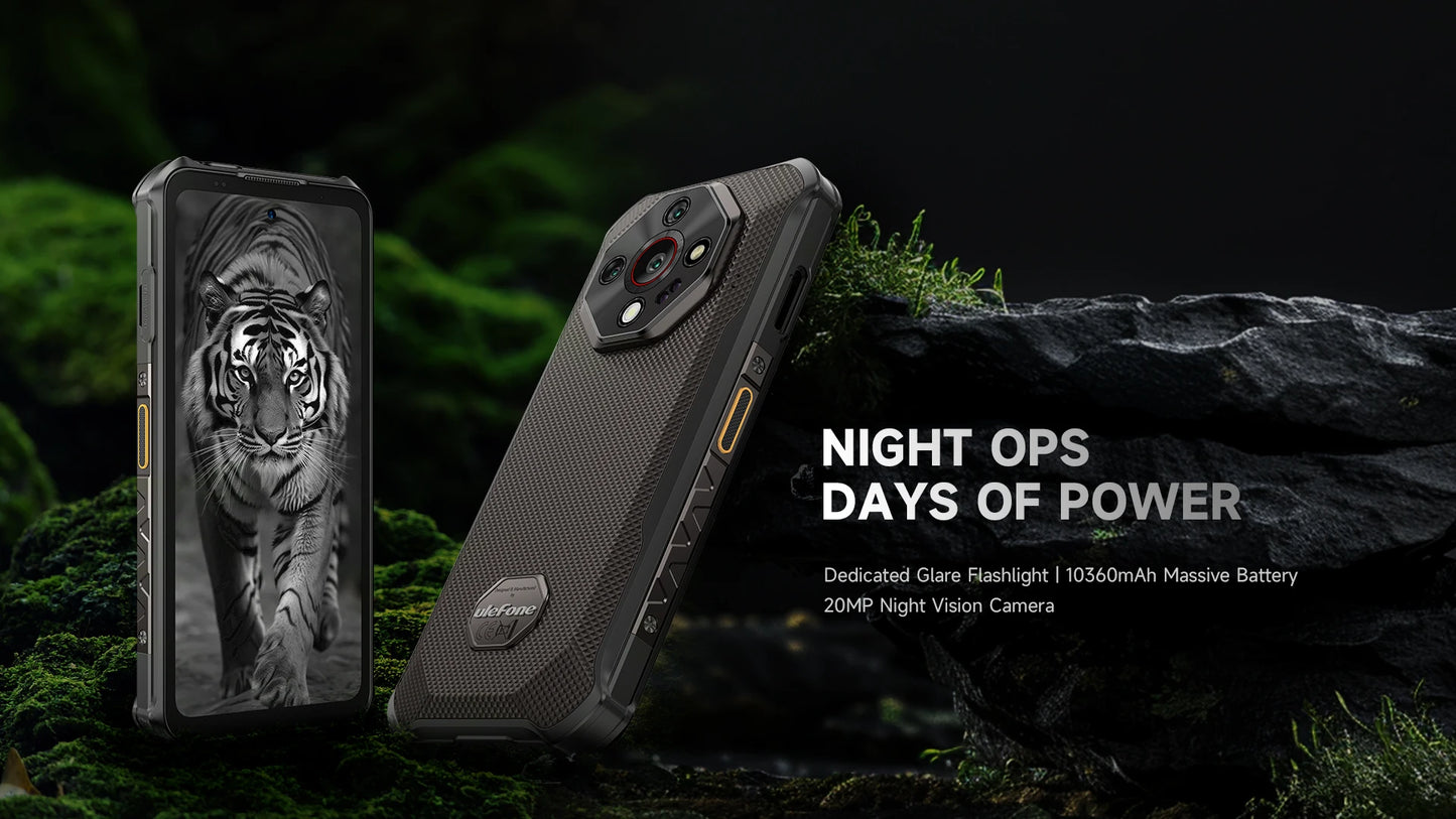 Ulefone Armor X16 Rugged Phone 10360mAh Battery Up to 12GB RAM 128GB ROM 120Hz 6.56" Night Camera NFC 4G Android 15 Smartphone