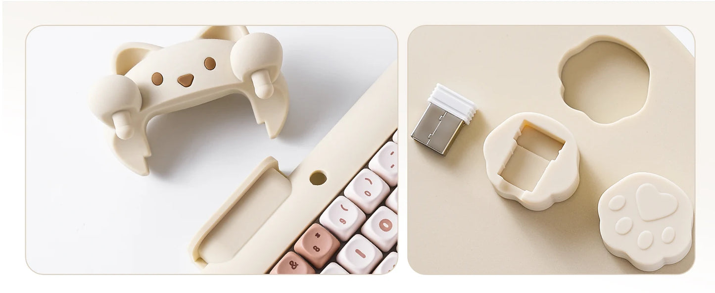 YUNZII C68 Wireless RGB Mechanical Keyboard .Cute Cat Edition