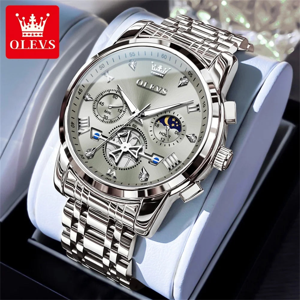 Men’s Classic Roman Numeral Watch. Elegant Metal Bracelet Design