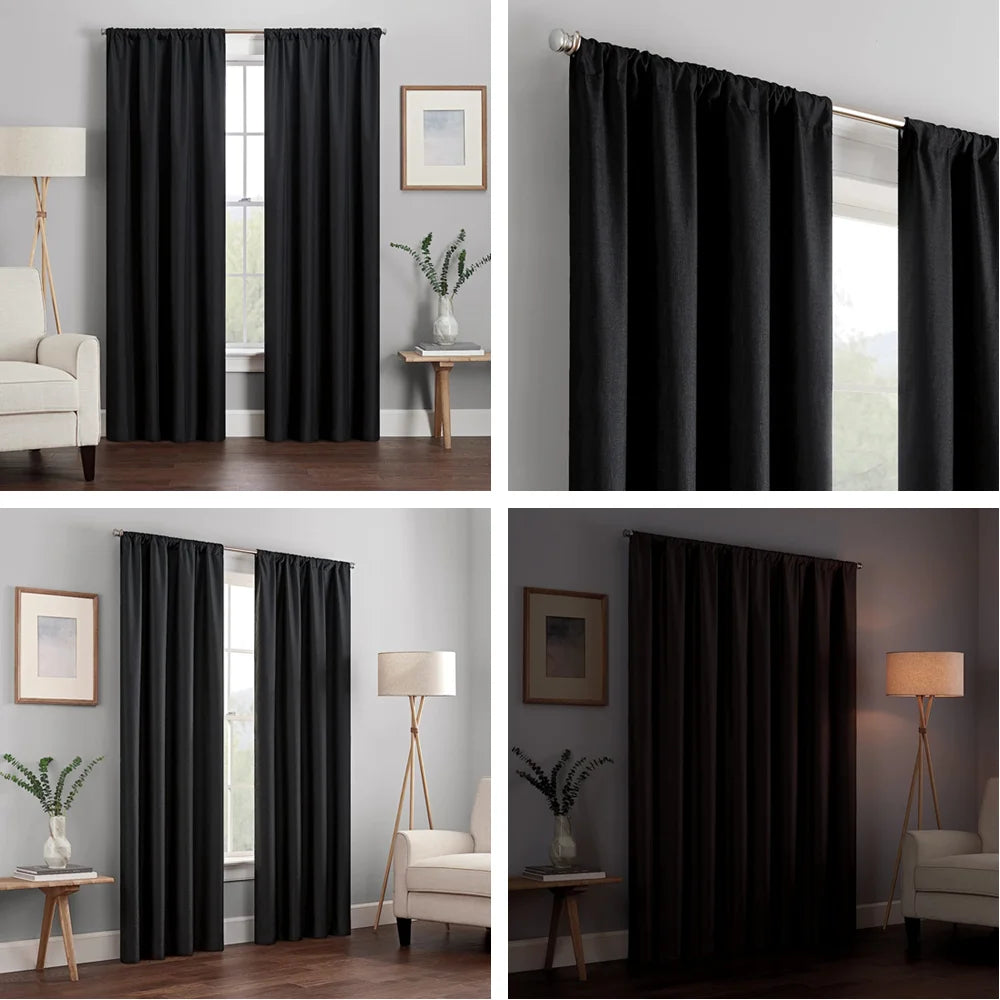 Modern Thermal Blackout Curtains .Elegant Room Darkening Window Panels