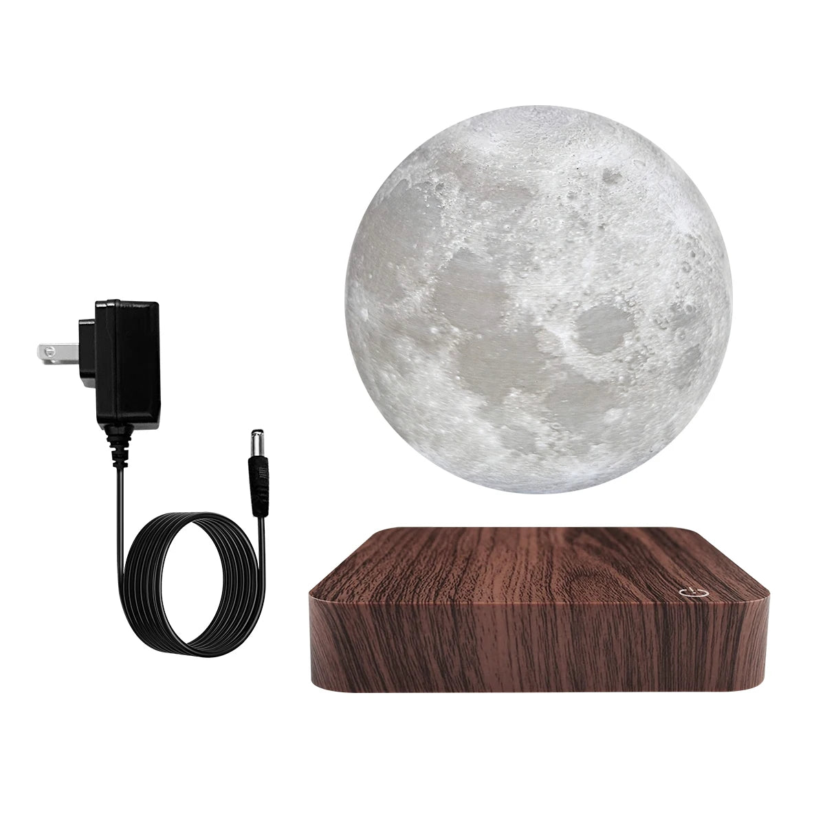 Magnetic Floating Rotating Moon Lamp  Levitating LED Night Light with Wooden Base & 3 Lighting Modes