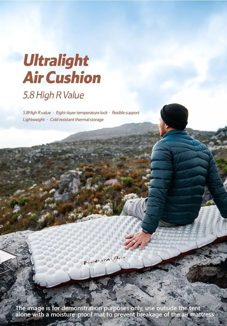 Naturehike R-value5.8 Inflatable Sleeping Mattress Ultralight Portable Folding Warm Cushion Hiking Outdoor Camping Mat Bed Pad