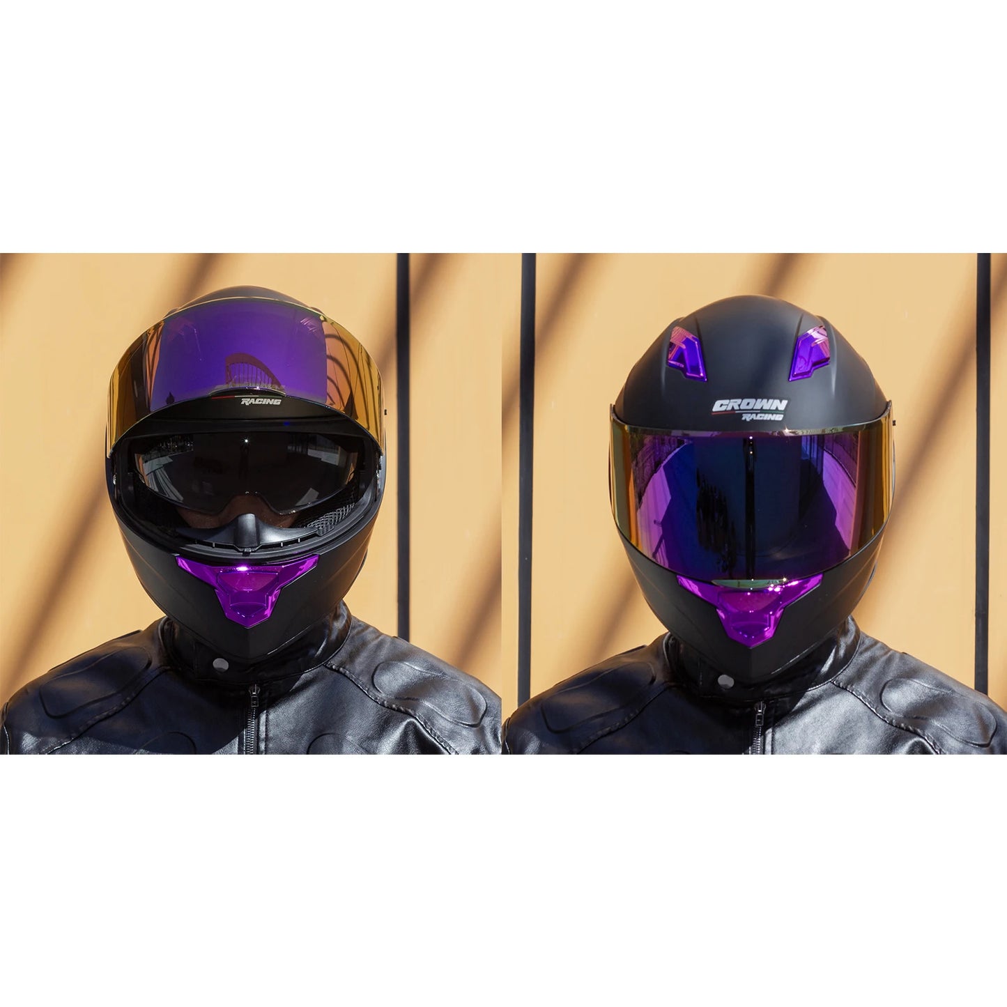 Crown Racing F-700 Full Face Motorcycle Helmet | Adult DOT-Style Street & Sport Bike Helmet with Tinted Visor