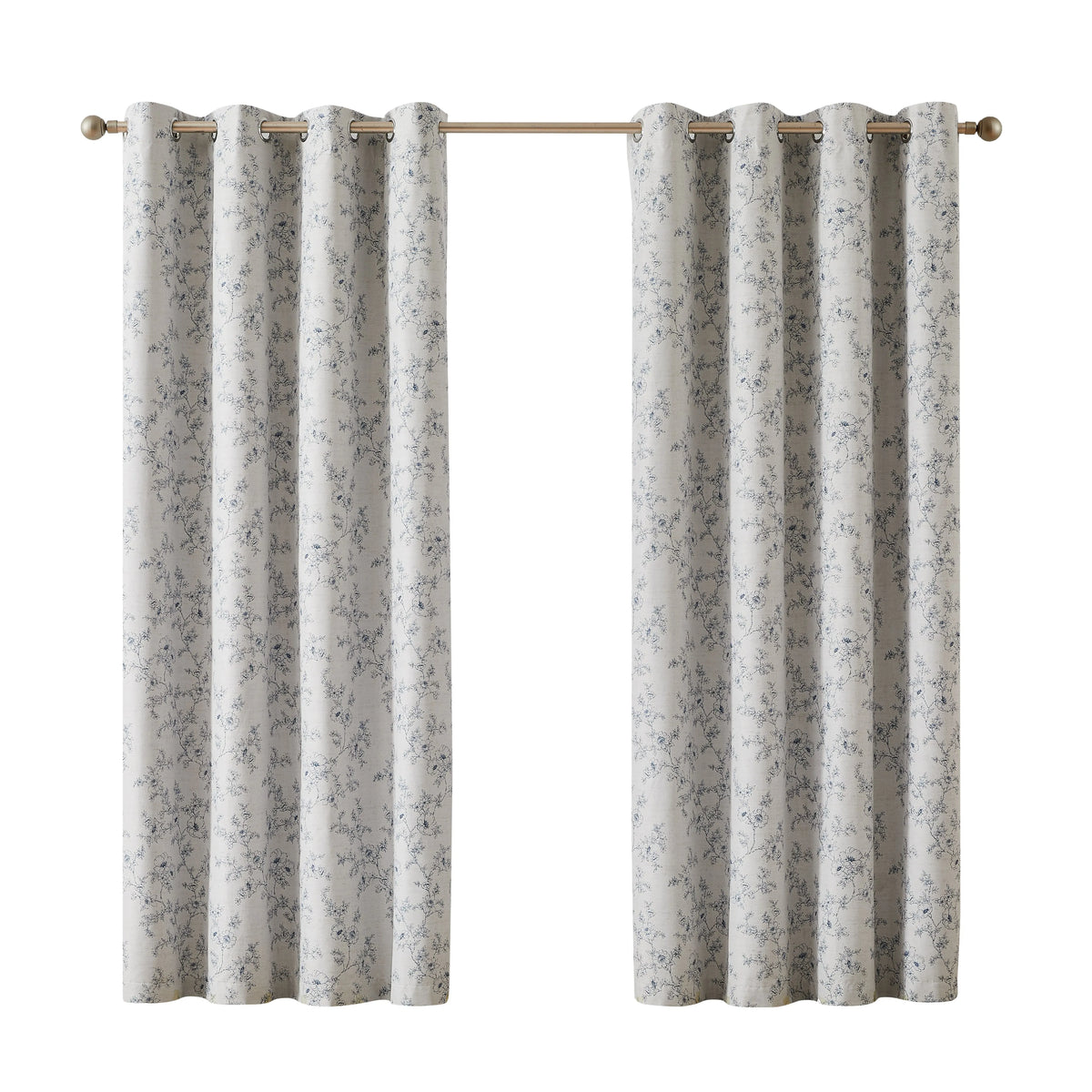 2-Panel Floral Print Blackout Curtains | Grommet Top Window Panels