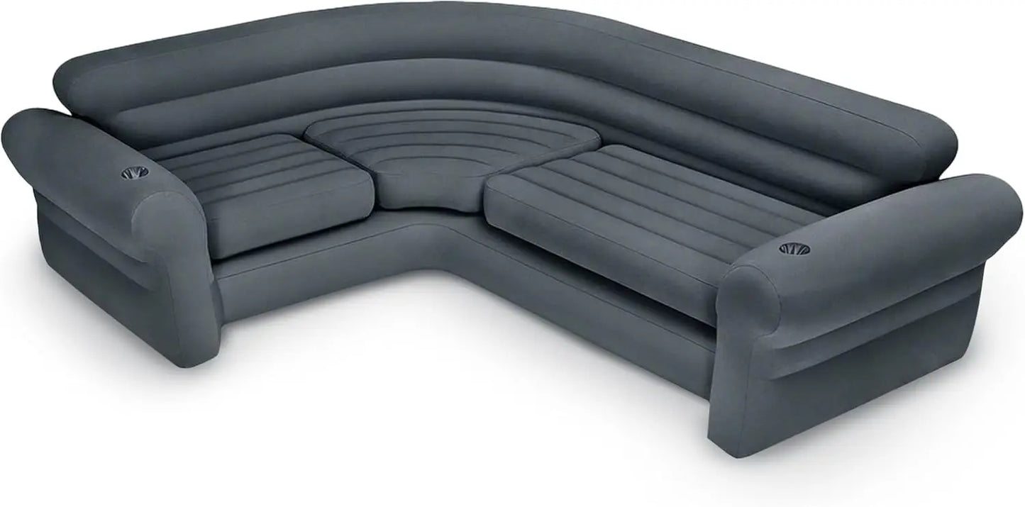 Inflatable Corner Sofa, L-Shaped Couch, Blow Up Air Furniture