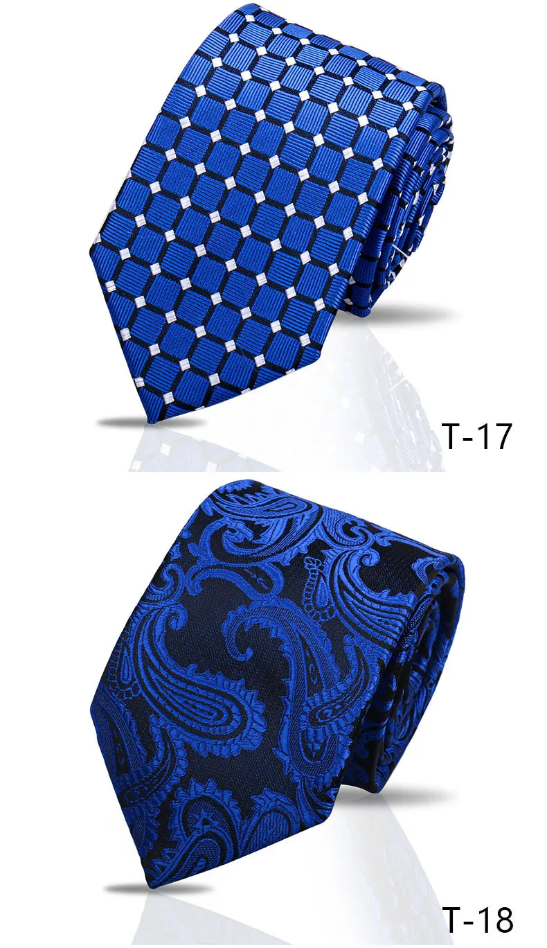 Men's Tie Brand New Fashion Blue Necktie Green Orange Gravatas For Men Paisley Floral Fit Wedding Workplace Slim Dots Wholesale