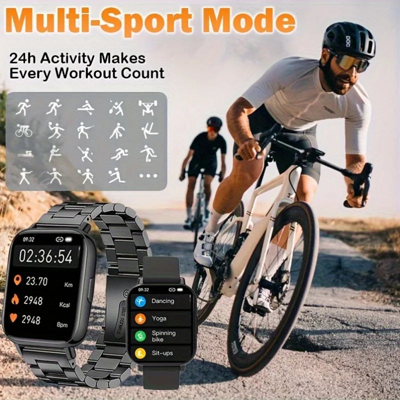 Bluetooth Smart Fitness Watch with Call, Message & Health Tracking