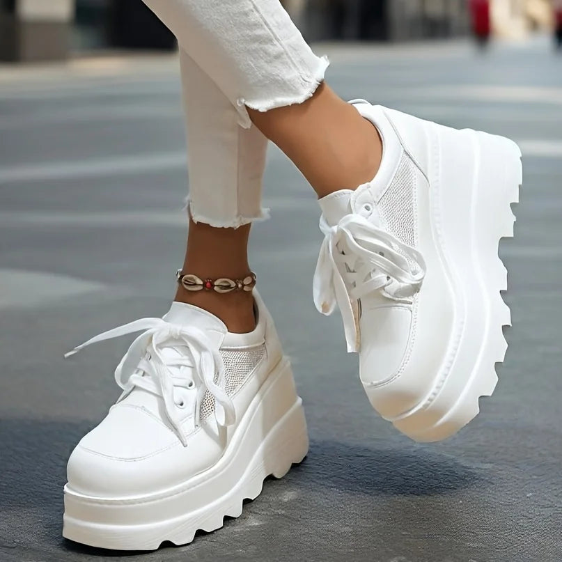 Women’s Platform Lace-Up Goth Chunky Sneakers