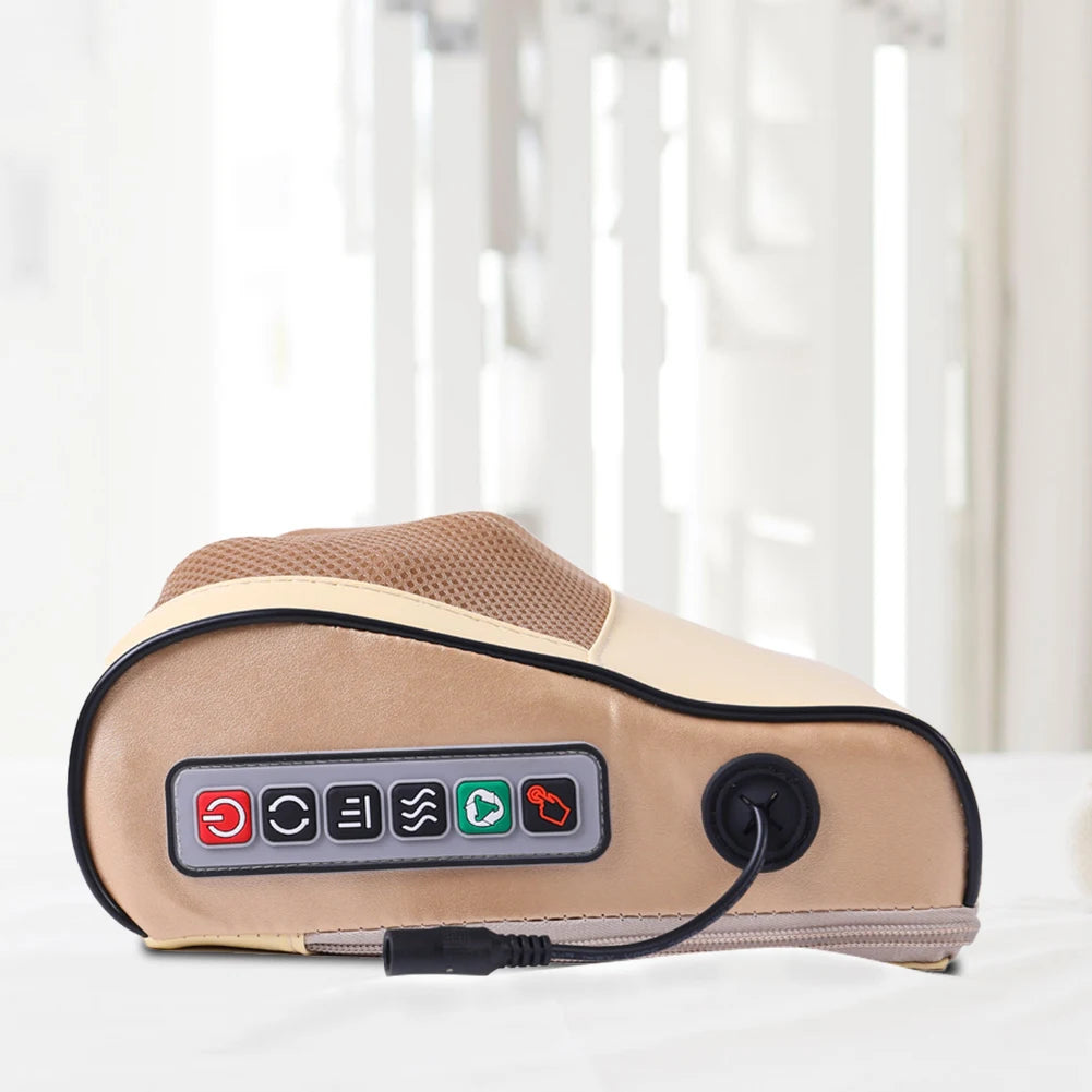 Electric Neck Massager Pillow Deep Tissue Kneading Massage Pillow Multi-Function Shoulder Massage Device for Home Office Car
