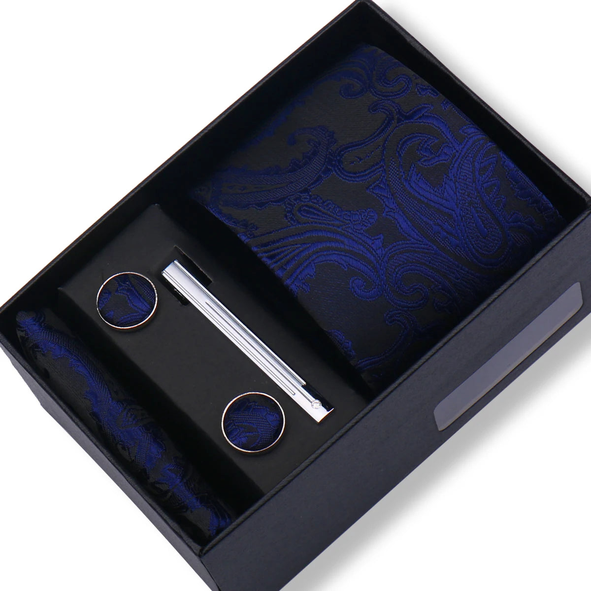 Tie Men With Box Top Quality Business Ties Hanky Cufflink Set Clips Green Necktie Corbatas For Men Wedding In Gift Box Gravatas