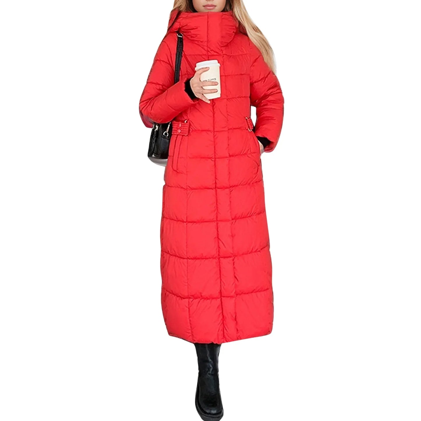 Black Winter Coat 2024 New Women's Thick Cotton Parka Jacket Korean Oversized Loose Hooded Coats Female Casual Long Overcoat