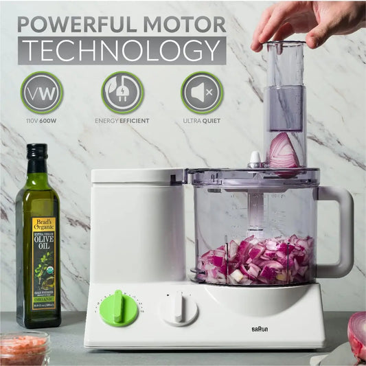 12 Cup Food Processor Ultra Quiet Motor With 9 Attachments