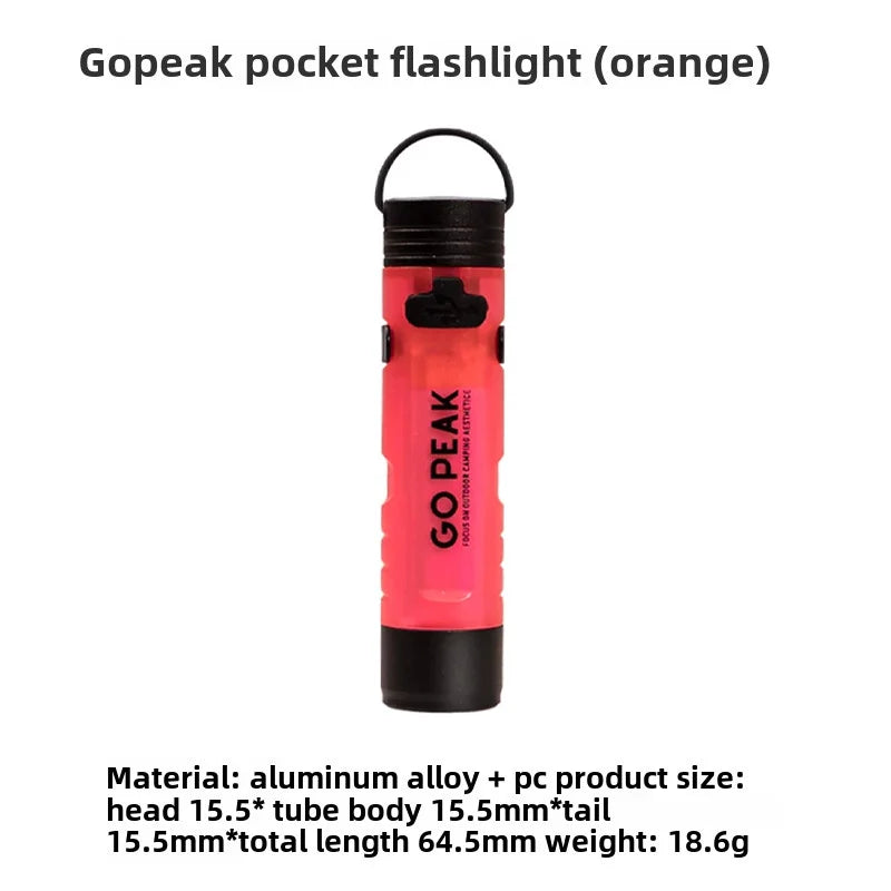 GOPEAK Mini USB Rechargeable LED Pocket Flashlight – Clip-On Keychain Light for Camping, Travel & Everyday Carry