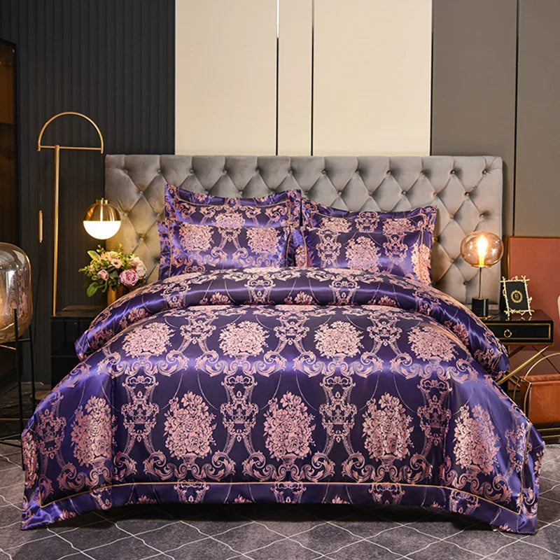Luxury Satin Jacquard 4-Piece Bedding Set