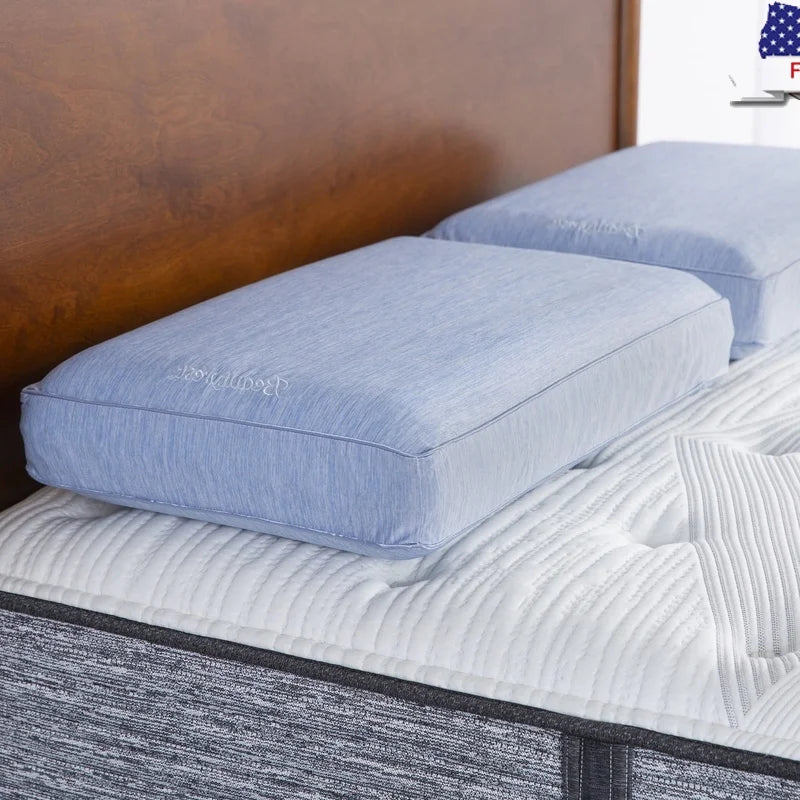 Cooling Memory Foam Pillow with AQUACOOL Technology Standard Queen Size Pressure Relief Breathable Washable Cover Antimicrobial