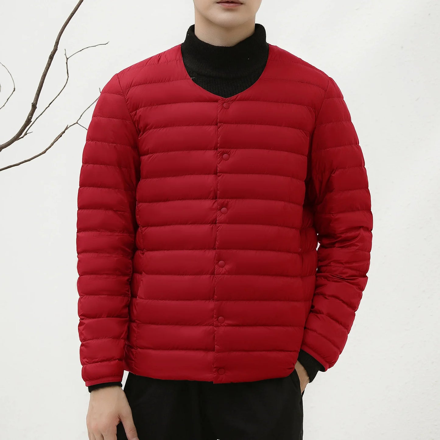 Men’s Ultra Light Winter Puffer Jacket. Warm Casual Waterproof Coat