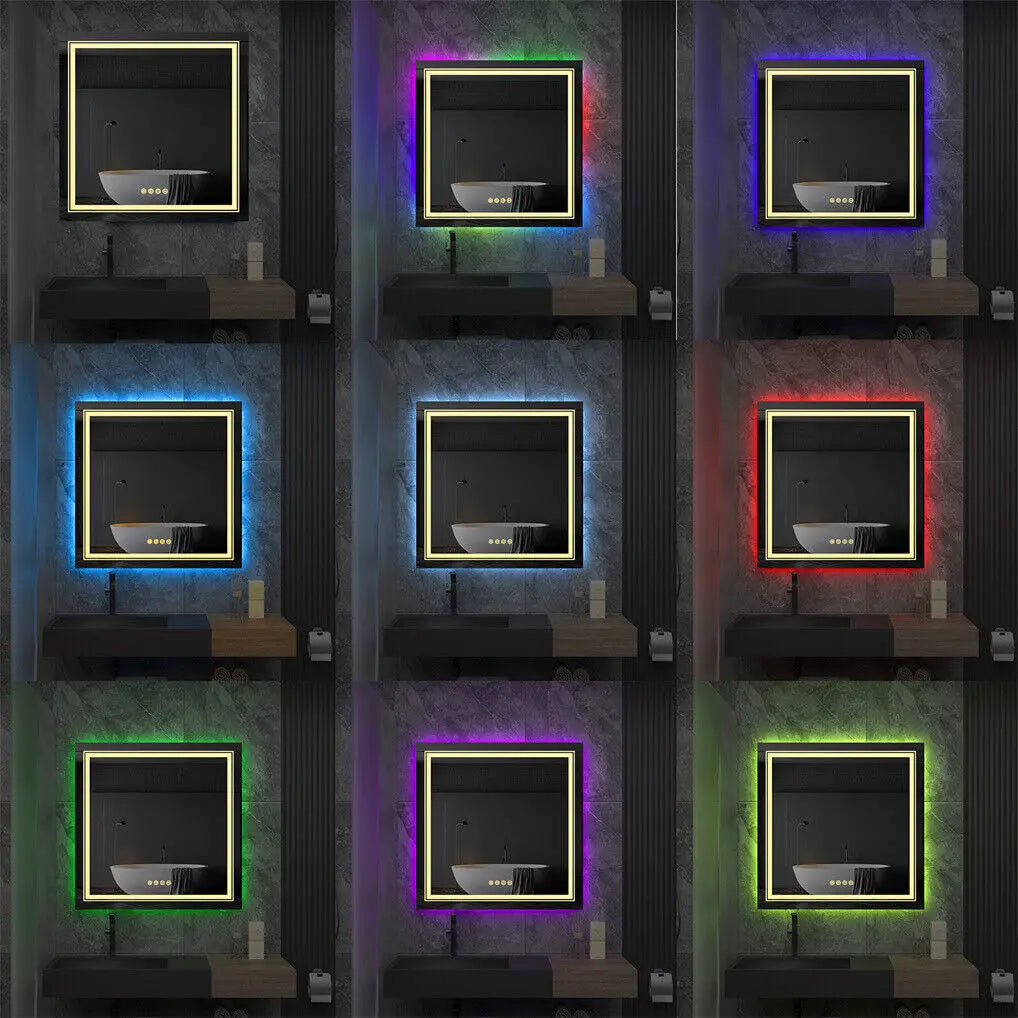 Illuminated LED Bathroom Mirror 800x800mm RGB Backlit