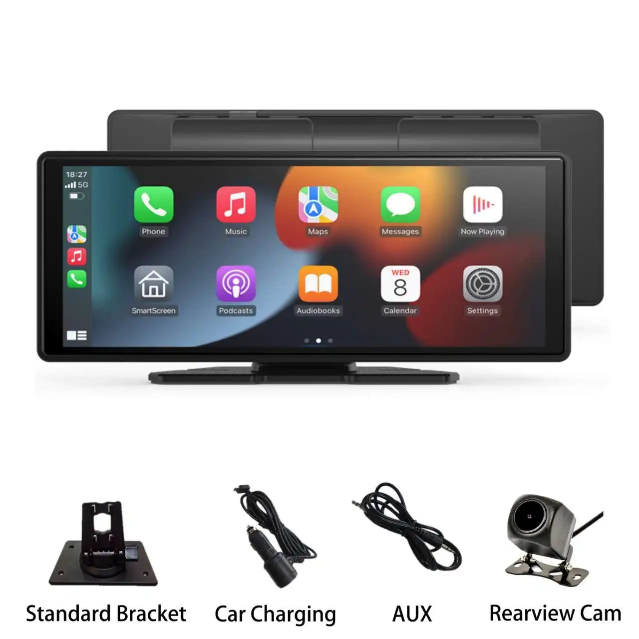 Portable Wireless CarPlay & Android Auto Car Stereo .10.26” HD Touchscreen Display with Bluetooth, GPS & Voice Control  Description:
