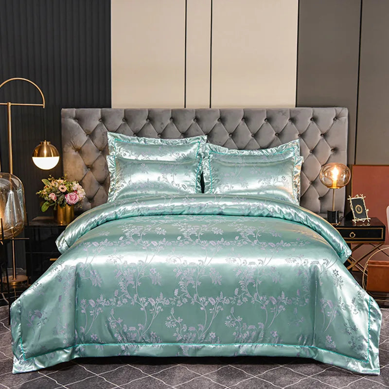 Luxury Satin Jacquard 4-Piece Bedding Set