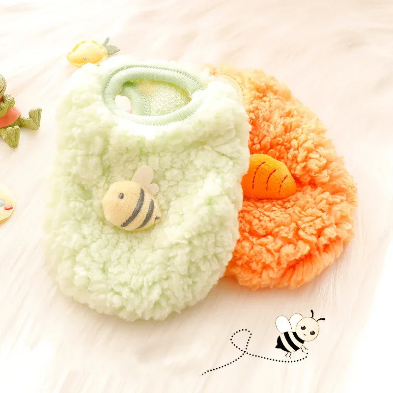 Newborn Cat Kitten Velvet Clothing Winter Warm Little Pet Sweater for Small Animals Bunny Pullovers Clothes Teacup Poodle XXXS