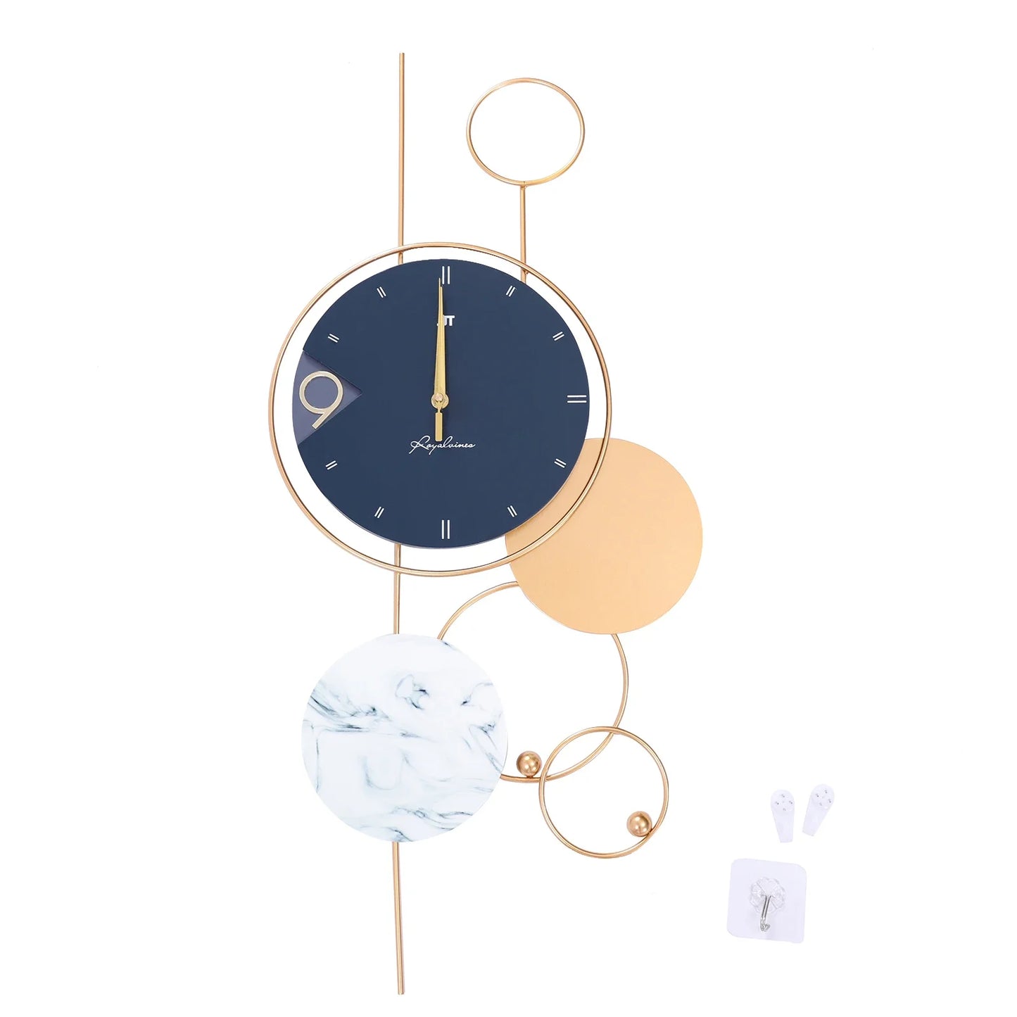 Enhance your living space with this elegant modern wall clock featuring a stylish contemporary design and silent sweeping movement. Perfect for adding sophistication and functionality to any room in your home or office.