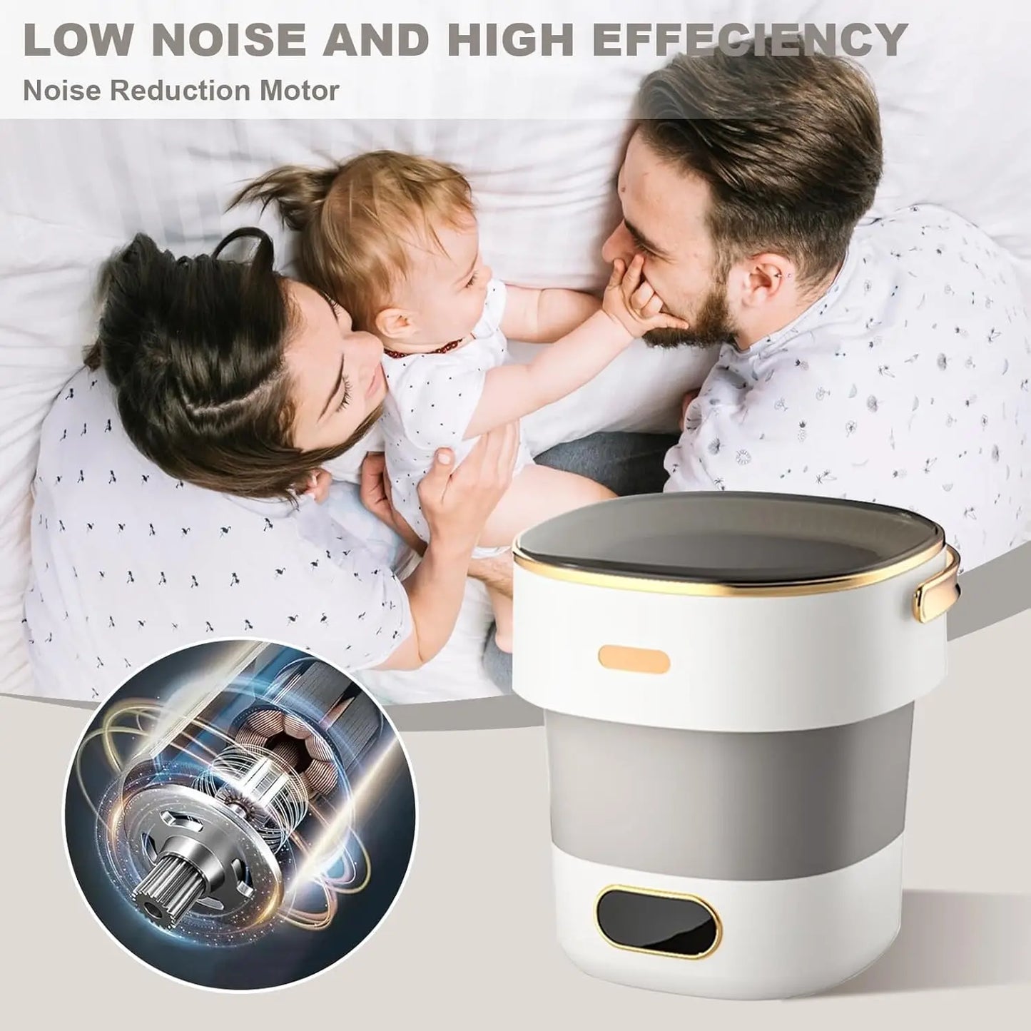 13L Foldable Portable Washing Machine.Mini Washer for Socks, Underwear & Small Laundry