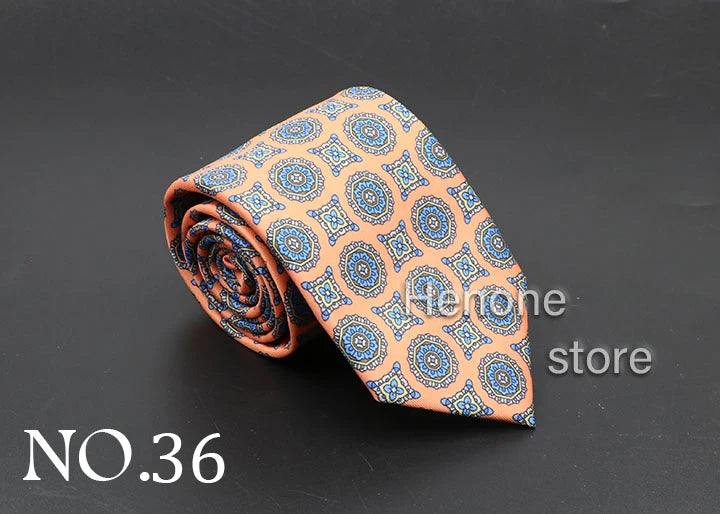 Luxury Floral & Paisley Men’s Silk Necktie .Wedding & Business Tie