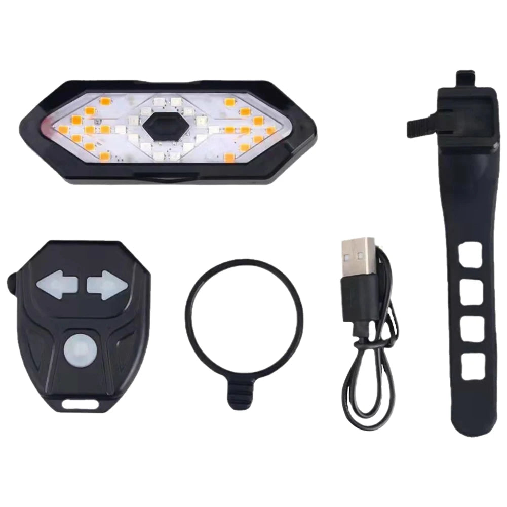 Remote Bicycle Rear Light IPX4 Waterproof Bike Turn Signal Lights 900mAh LED Bicycle Lamp Bike Wireless Remote Control Taillight
